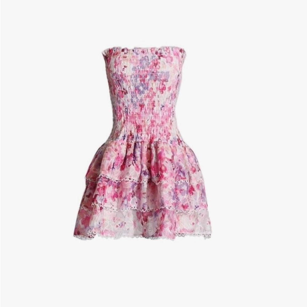 Zandy Floral Tube Mini Dress - Pink